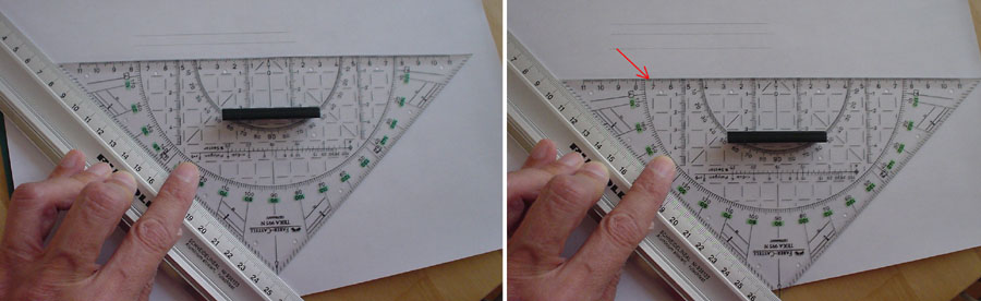 Drawing parallel lines method 1